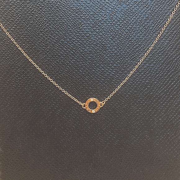COACH Rose Gold Circle Rhinestone Necklace - Picture 10 of 13